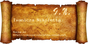 Ivanicza Nikoletta névjegykártya