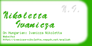 nikoletta ivanicza business card